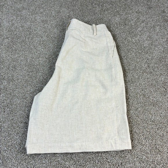 Primark Beige Culottes Shorts Women's Size 4 Wide‎ Leg Linen Blend Preppy Casual - Picture 9 of 10